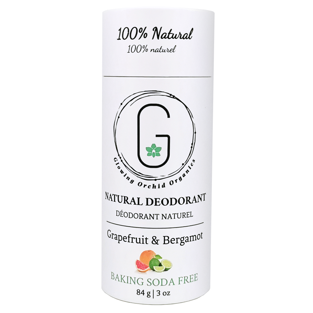 Grapefruit Bergamot 84 g Baking Soda Free Deodorant in paper biodegradable tube