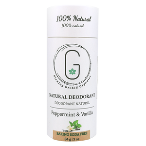 Peppermint Vanilla 84 g Baking Soda Free Deodorant in paper biodegradable tube