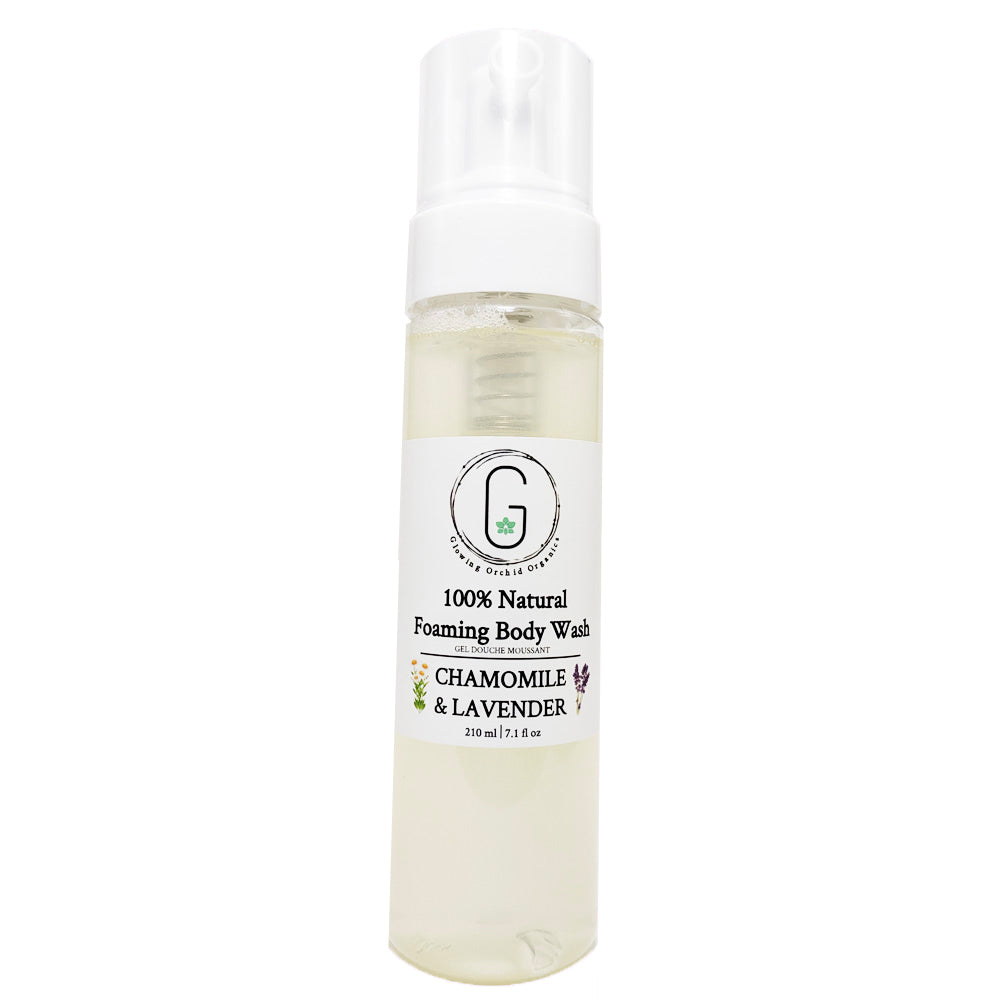 Natural Foaming Body Wash - Natural Castile (2 scents) Spearmint and Lime 210 ml Glowing Orchid Organics