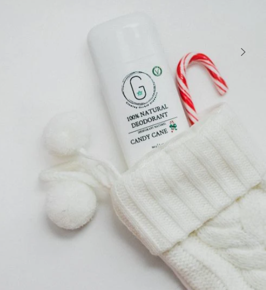 100% Natural Vegan Candy Cane Deodorant in Plastic Recyclable Tube Container Regular Size Front (84 g | 3 oz) Glowing Orchid Organics