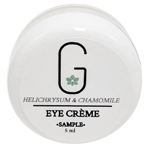 Eye Cream - Chamomile & Helichrysum Sample 5ml glowing orchid organics anti-flammatory, firms, tightens and tones skin around the eye