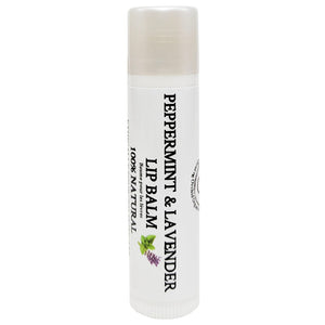 100% Natural Peppermint & Lavender Lip Balm Front Glowing Orchid Organics