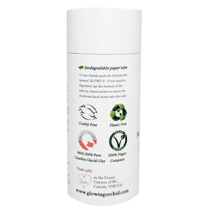 100% Natural Vegan Lemongrass & Rose Deodorant in Plastic free, Biodegradable Paper Tube Container Regular Size Side (84 g | 3 oz) Glowing Orchid Organics