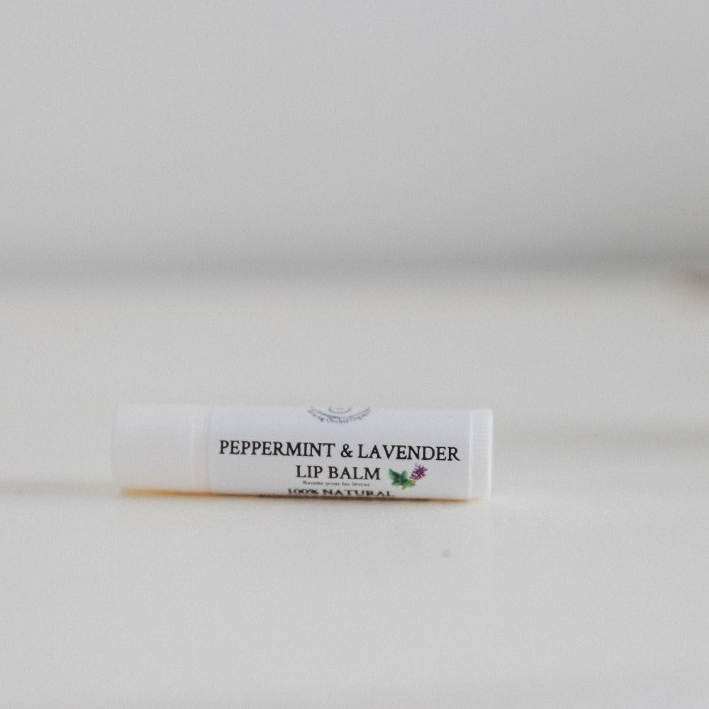 Peppermint and lavender vegan lip balm