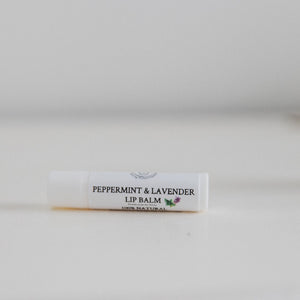 Peppermint and lavender vegan lip balm