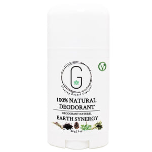 100% Natural Vegan Earth Synergy Deodorant in Plastic Tube Container Regular Size Front (84 g | 3 oz) Glowing Orchid Organics