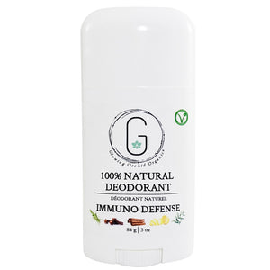 100% Natural Vegan Immuno Defense Deodorant in Plastic Tube Container Regular Size Front (84 g | 3 oz) Glowing Orchid Organics