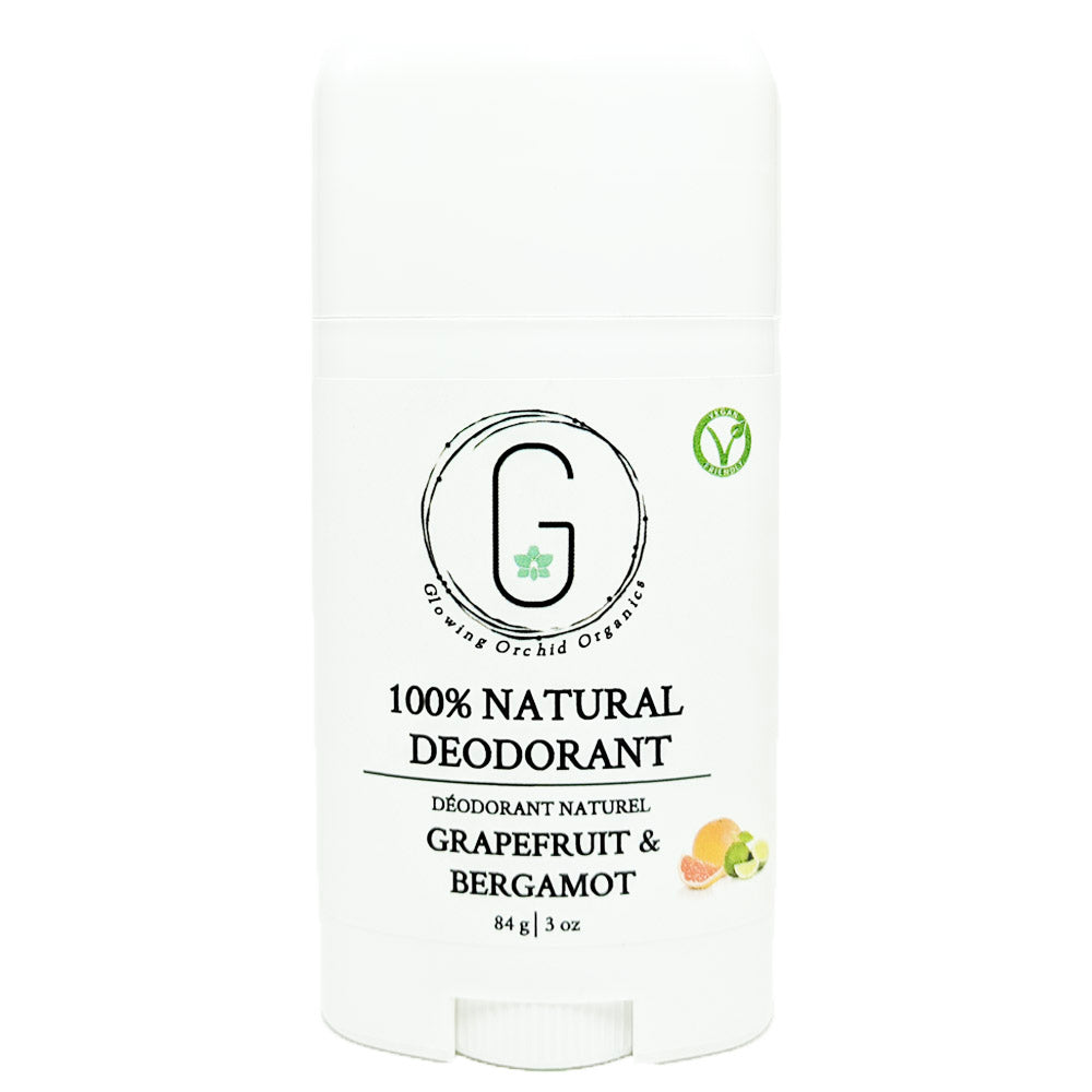 100% Natural Vegan Grapefruit & Bergamot Deodorant Full Size Glowing Orchid Organics