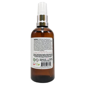 Revitalizing Facial Toner with Biofermented Sea Kelp Hyaluronic Acide & Green Tea Extract ALL Skin Types (100 ml) Back Ingredients Glowing Orchid Organics