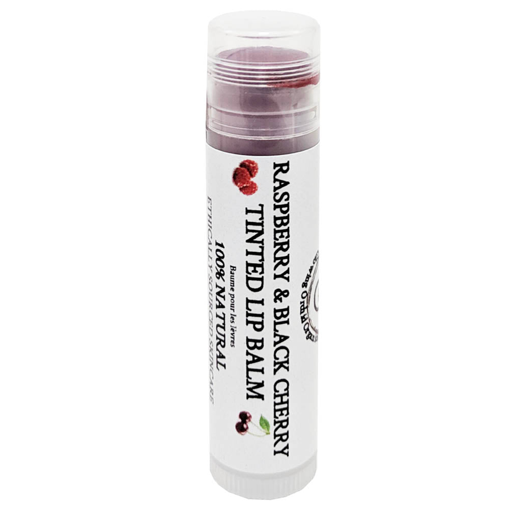 100% Natural Raspberry & Black Cherry Tinted Lip Balm Glowing Orchid Organics