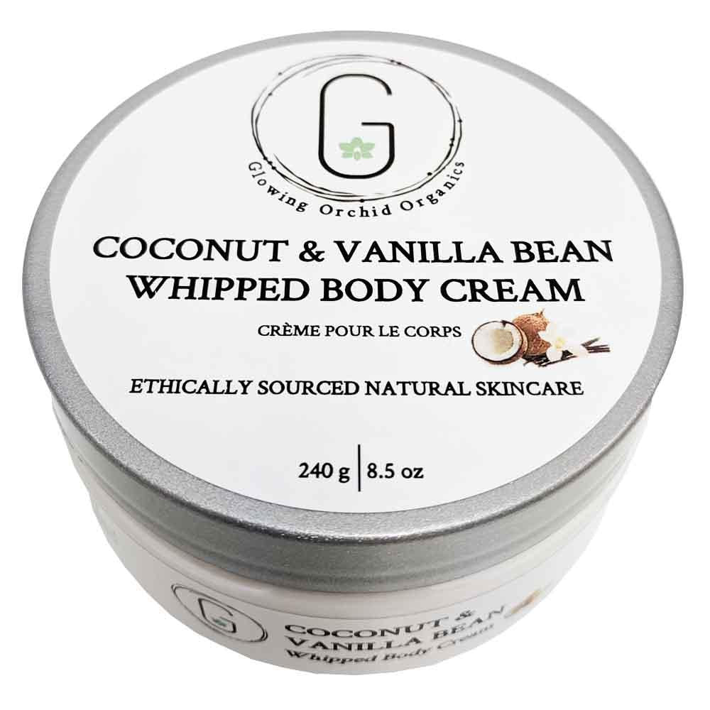 Coconut & Vanilla Bean Whipped Body Cream 240 g Glowing Orchid Organics