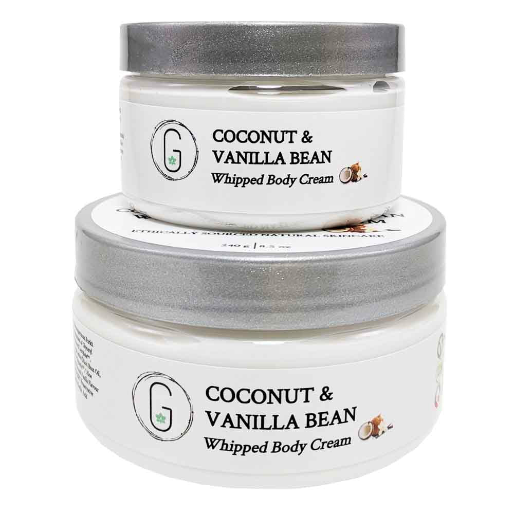 Coconut & Vanilla Bean Whipped Body Cream 130 g & 240 g Glowing Orchid Organics