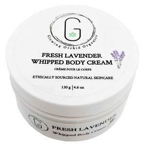 Fresh Lavender Whipped Body Cream 130 g Glowing Orchid Organics