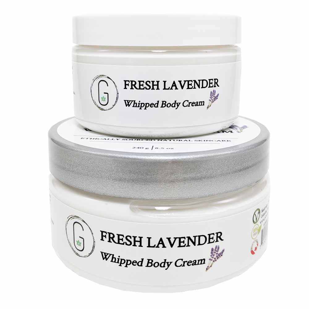 Fresh Lavender Whipped Body Cream 240 g & 130 g Glowing Orchid Organics