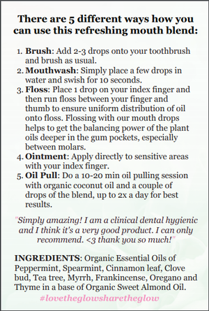 Oral Care Mouth Drops Info Postcard Back How to Use